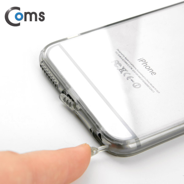 Coms 스마트폰 케이스(흑투명 테두리), iOS Phone 6 (5.5형)