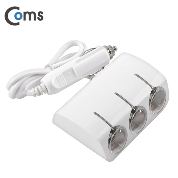 Coms 차량용 시가 소켓(3구) Blue LED/케이블형, 70cm/ 시가잭(시거잭)