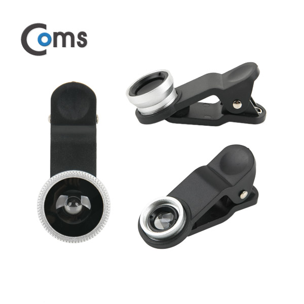Coms 셀카렌즈, 스마트폰 카메라 확대경(3 in 1) Macro/피쉬아이/Wide