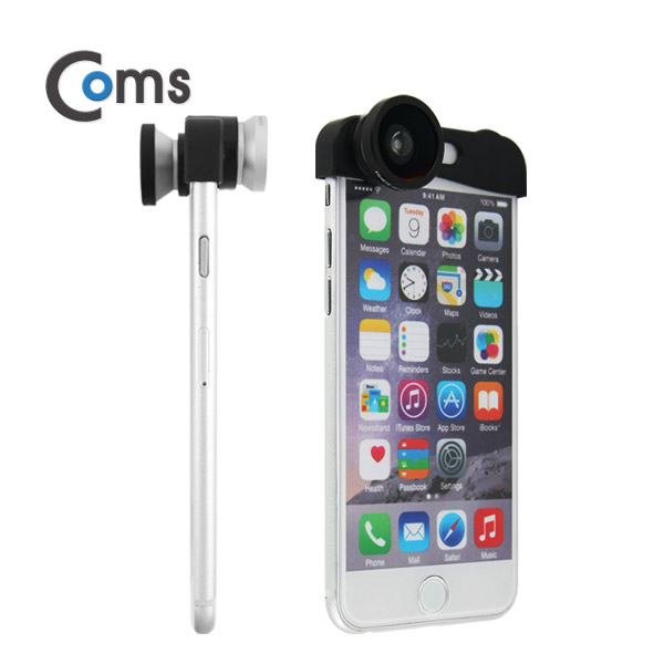 Coms iOS 스마트폰 셀카렌즈, 스마트폰 카메라 확대경(3 in 1) iOS 스마트폰 6용(후면카메라)