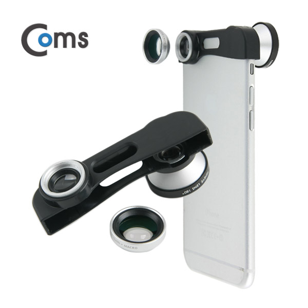 Coms iOS 스마트폰 셀카렌즈, 스마트폰 카메라 확대경(3 in 1) iOS 스마트폰 6용(후면카메라)