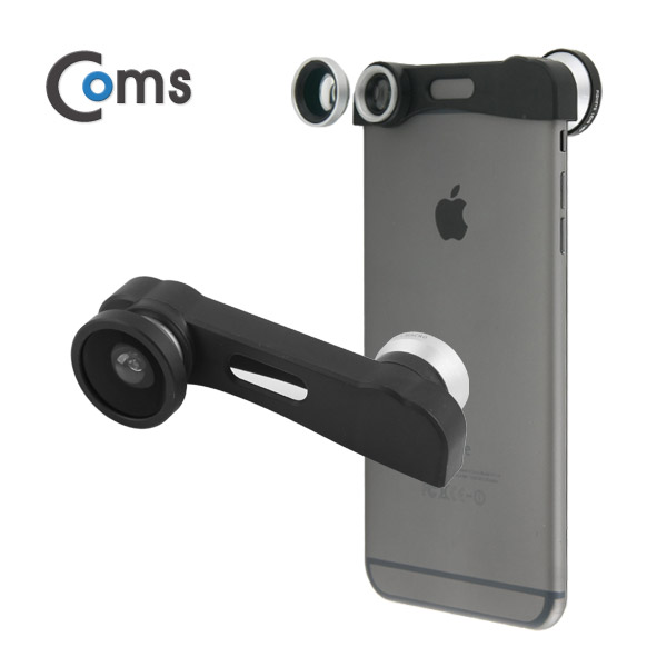 Coms iOS 스마트폰 셀카렌즈, 스마트폰 카메라 확대경(3 in 1) iOS 스마트폰 6 Plus용(후면카메라)