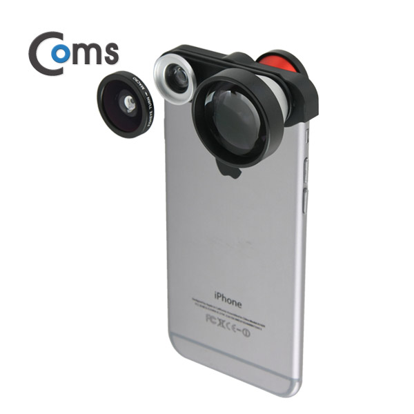Coms 셀카렌즈, 스마트폰 카메라 확대경(4 in 1) iOS 스마트폰 6용