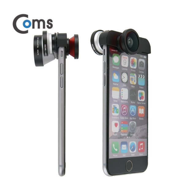 Coms 셀카렌즈, 스마트폰 카메라 확대경(4 in 1) iOS 스마트폰 6용