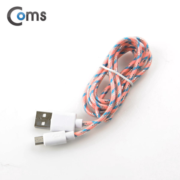 Coms USB/Micro USB(B) 케이블(야광) 1M, Pink