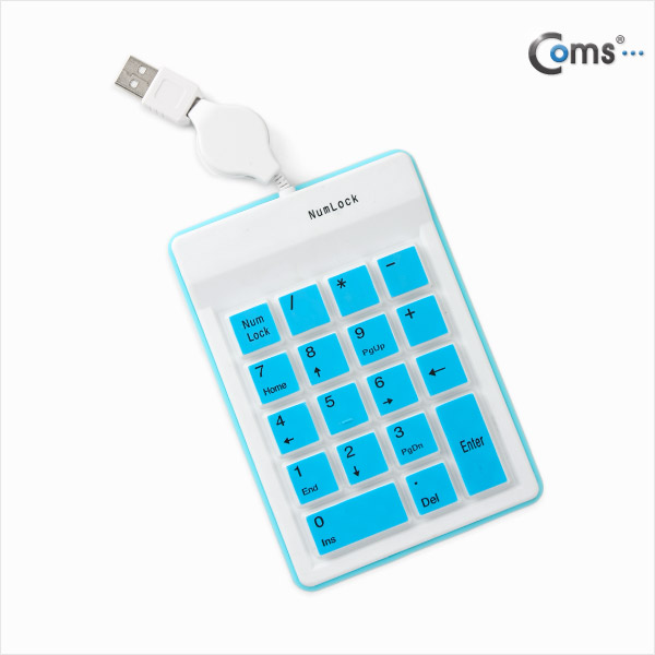 Coms 키패드-USB 자동감김[고무/파랑/B-1098B]