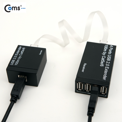 Coms USB 리피터(RJ45/4P 허브),100M 연장