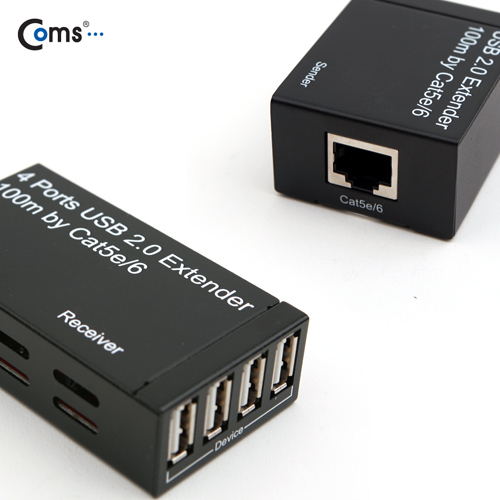 Coms USB 리피터(RJ45/4P 허브),100M 연장