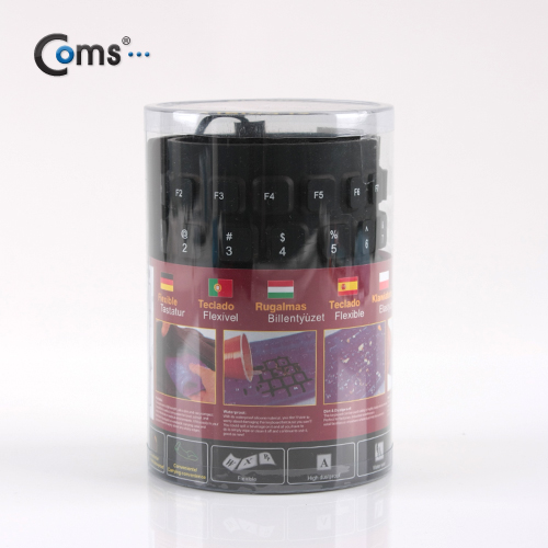 Coms USB 롤 키보드 - 휴대가 간편/ 청소가 편리 [B-8224]/블랙