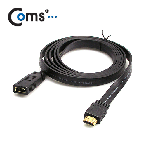 Coms HDMI FLAT 연장 케이블 1m - M/F 타입, 평면형으로 선정리가능