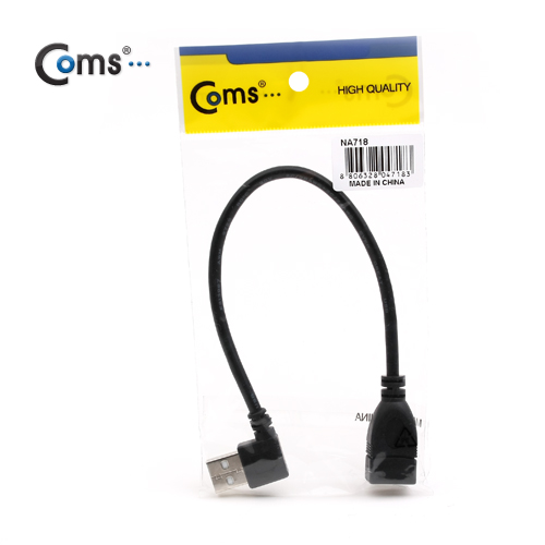 Coms USB 2.0 케이블(Short/연장형),30cm/꺾임(꺽임) 좌향 90도