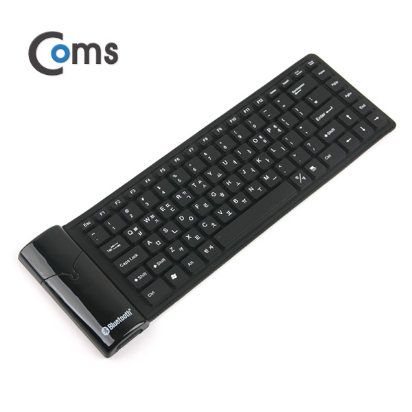 Coms 롤 키보드 실리콘 블루투스, 블랙