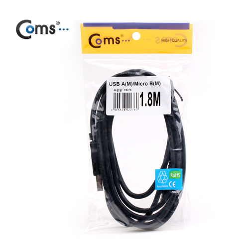 Coms USB 2.0/MICRO USB(B) 케이블, 1.8M/충전/데이터