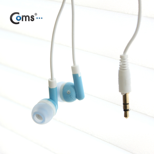 Coms 이어폰(블루),커널형 - 110cm