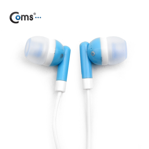 Coms 이어폰(블루),커널형 - 110cm
