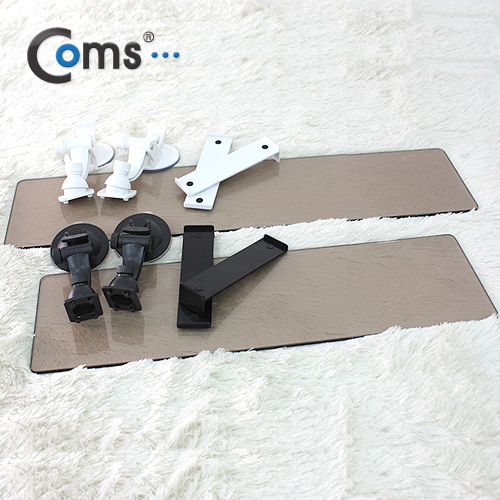 Coms 미니 다용도 유리 선반 60cm, 블랙