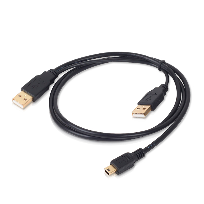 DA-USB MINI5P YG 1m USB 2.0 데이터 케이블 Y형 전원보조