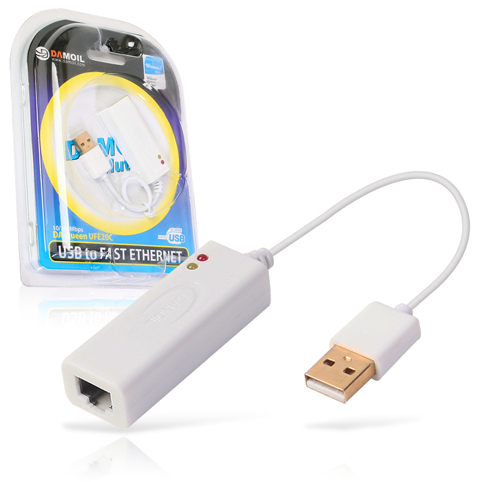 DA-QUEEN-UFE20C (USB to Ethernet/LAN) 다모일 USB랜카드 USB1.1 2.0 3.0지원 mac 리눅스 지원