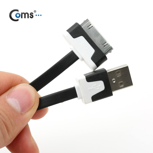 Coms iOS 스마트폰 플랫 케이블 3M 충전/데이터(블랙)/8핀