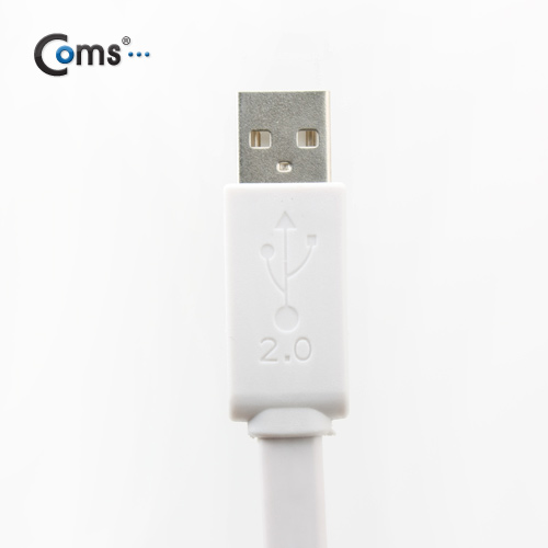 Coms USB/Micro B 케이블(Flat형) 1.5M/화이트