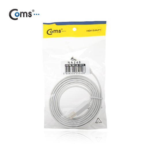 Coms USB 2.0 케이블(일반/AB형) 1.5M/Flat형