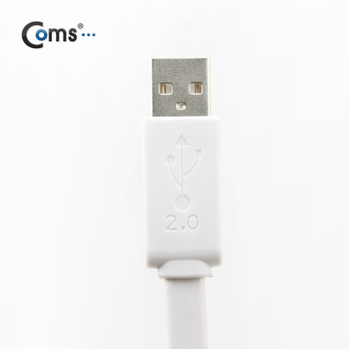Coms USB 미니 케이블 5P, 1.5M/Flat형/화이트