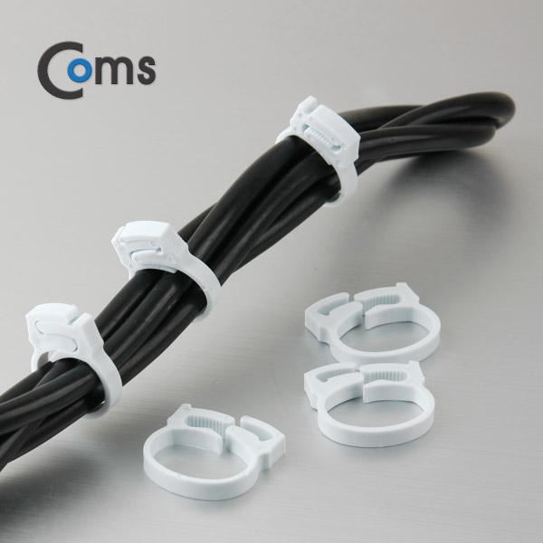 Coms 케이블 오거나이저(클립/Ring형), 6ea, 화이트