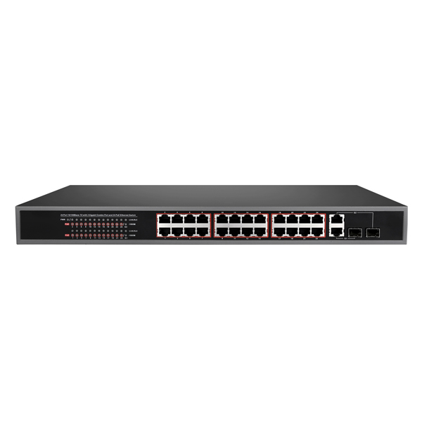 NEXT-POE324SFP-TP 24포트10/100M POE스위치+기가2SFP