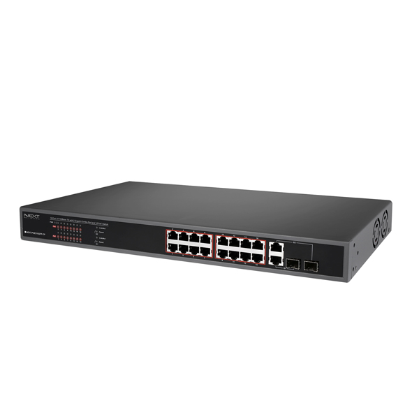 NEXT-POE316SFP-TP 16포트10/100M POE스위치+기가2SFP
