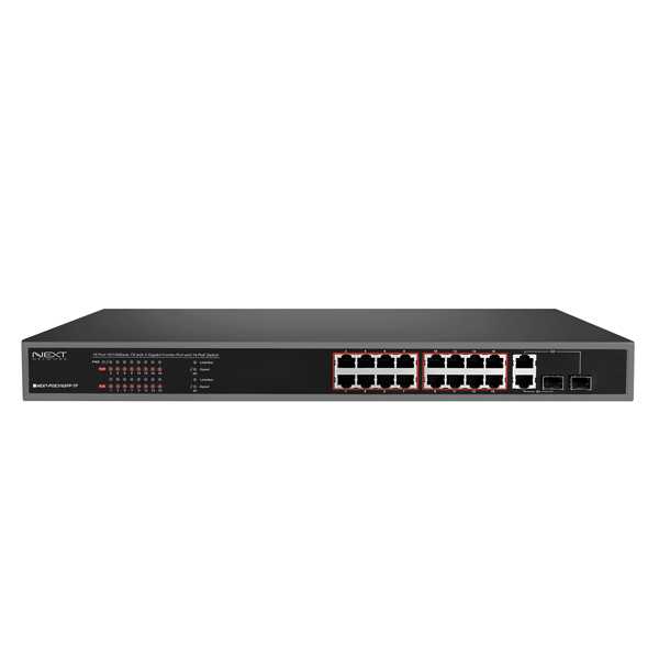 NEXT-POE316SFP-TP 16포트10/100M POE스위치+기가2SFP