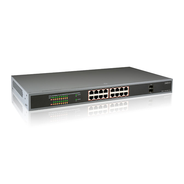 NEXT-POE3018SFP-250 16포트 기가POE스위치/POE+2SFP