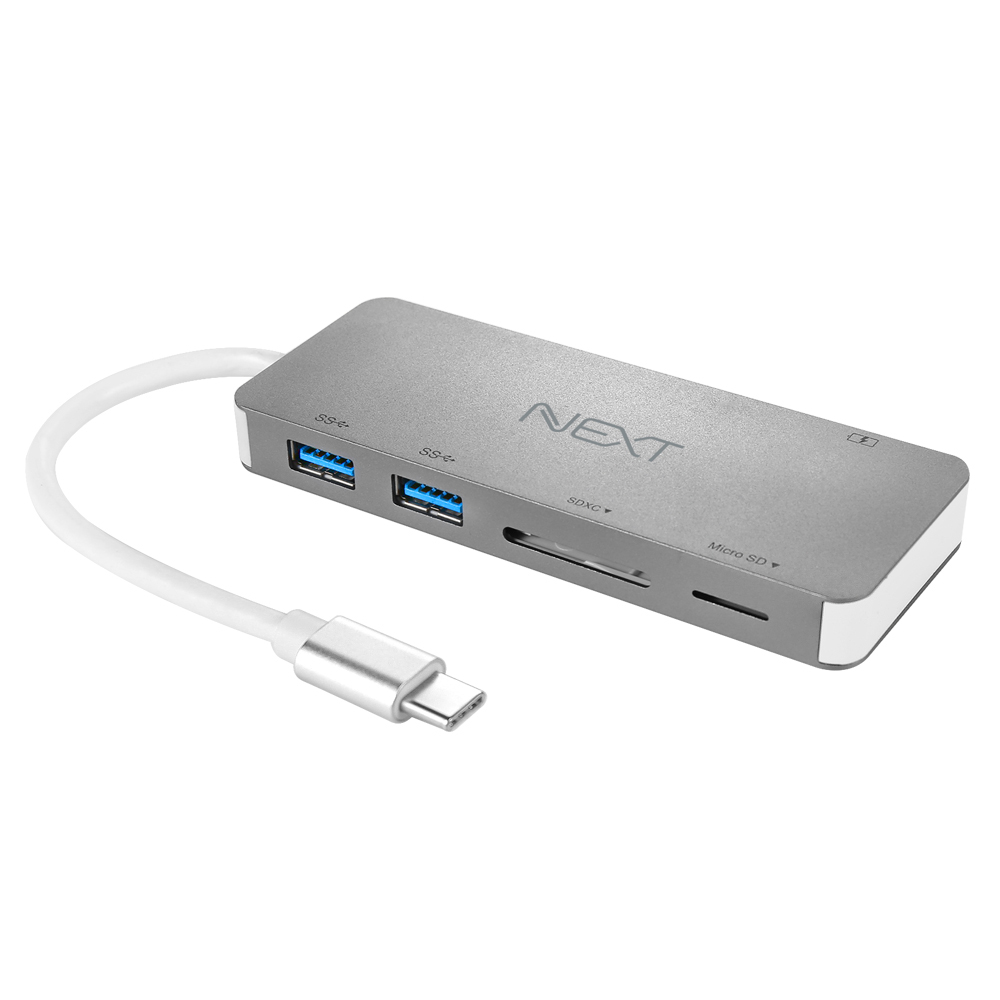 NEXT-9715TC-PD 타입C to USB3.0 2포트+SD/Micro SD 카드리더기