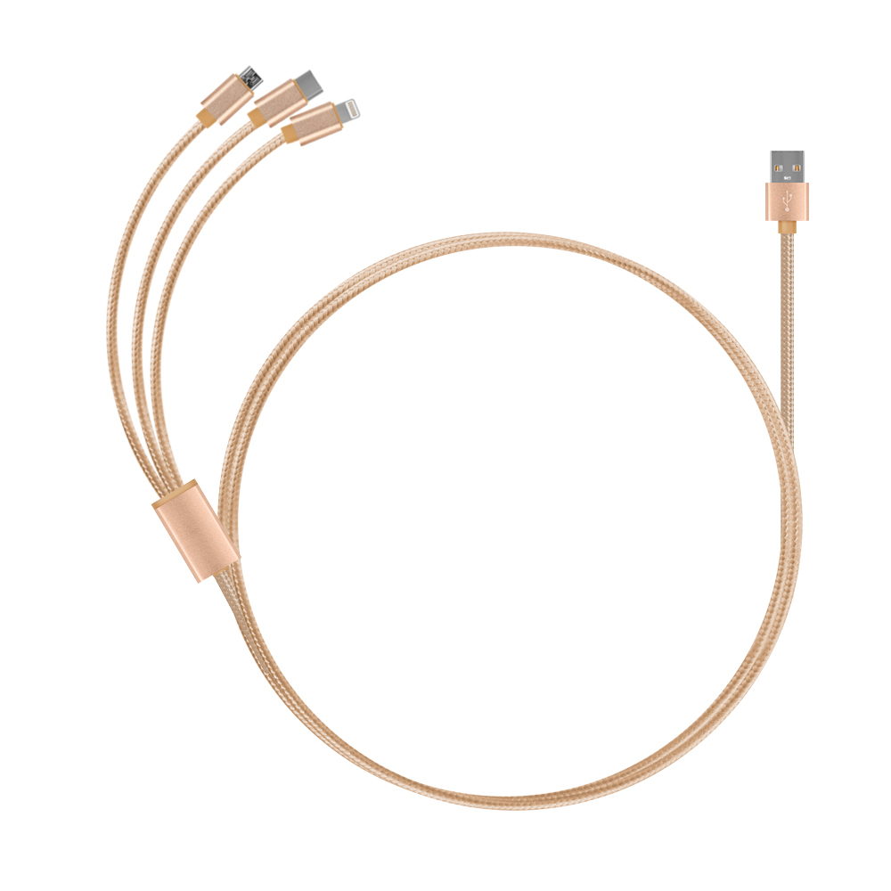 NEXT-1528LCMD USB to 라이트닝 8핀 + type-c +Micro 5pin 3 in 1 충전/데이터 cable