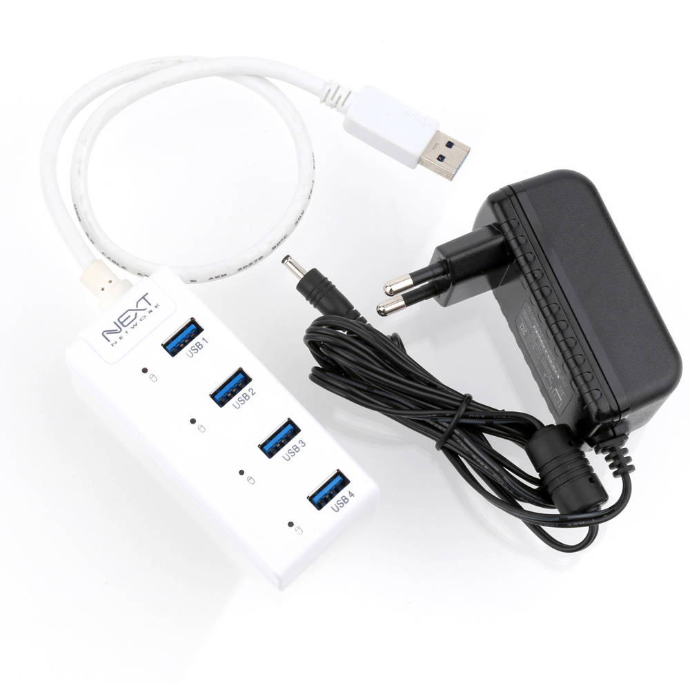 NEXT-505UHP USB3.0 4포트 유전원허브(포트별 LED제공)