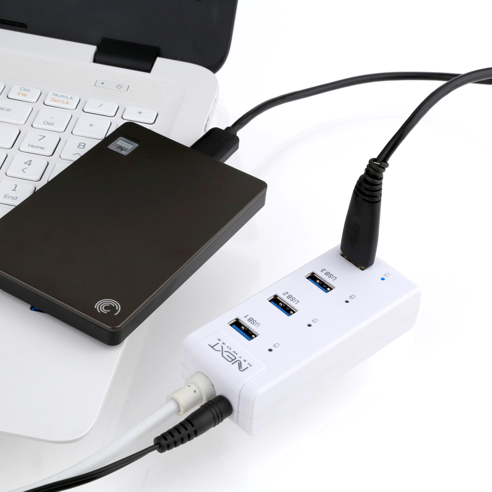 NEXT-505UHP USB3.0 4포트 유전원허브(포트별 LED제공)