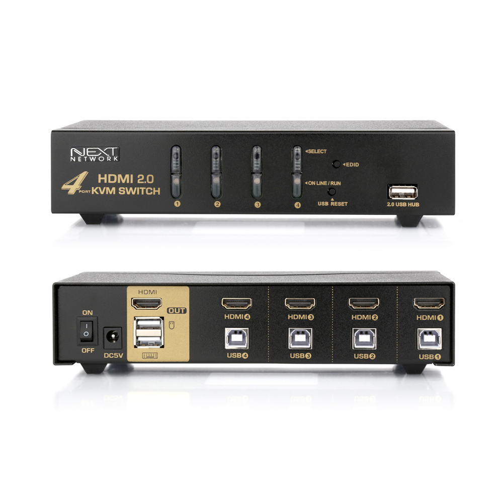 NEXT-7204KVM 4K 4:1 USB HDMI v2.0 4K@60Hz KVM Switch