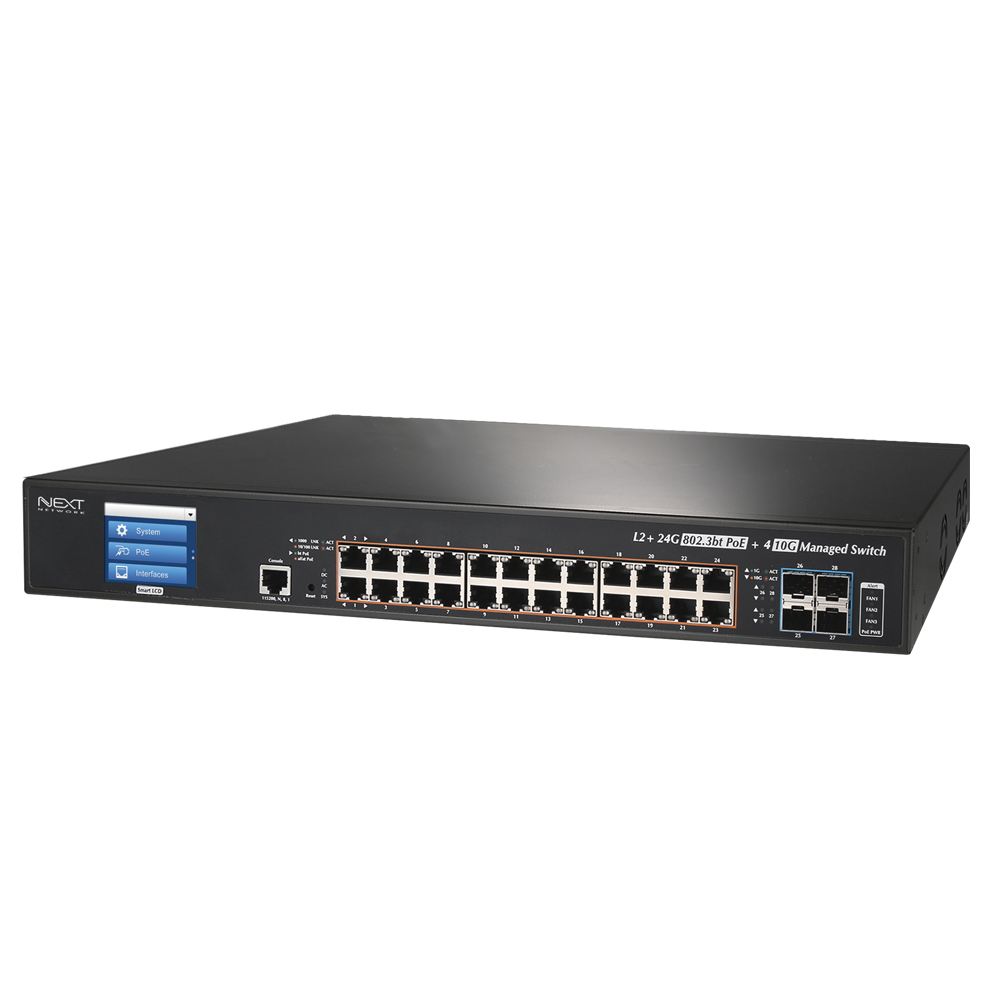 NEXT-POE3031UL2-10G L2+ Ultra POE Managed Web Smart Switch with LCD Touch screen