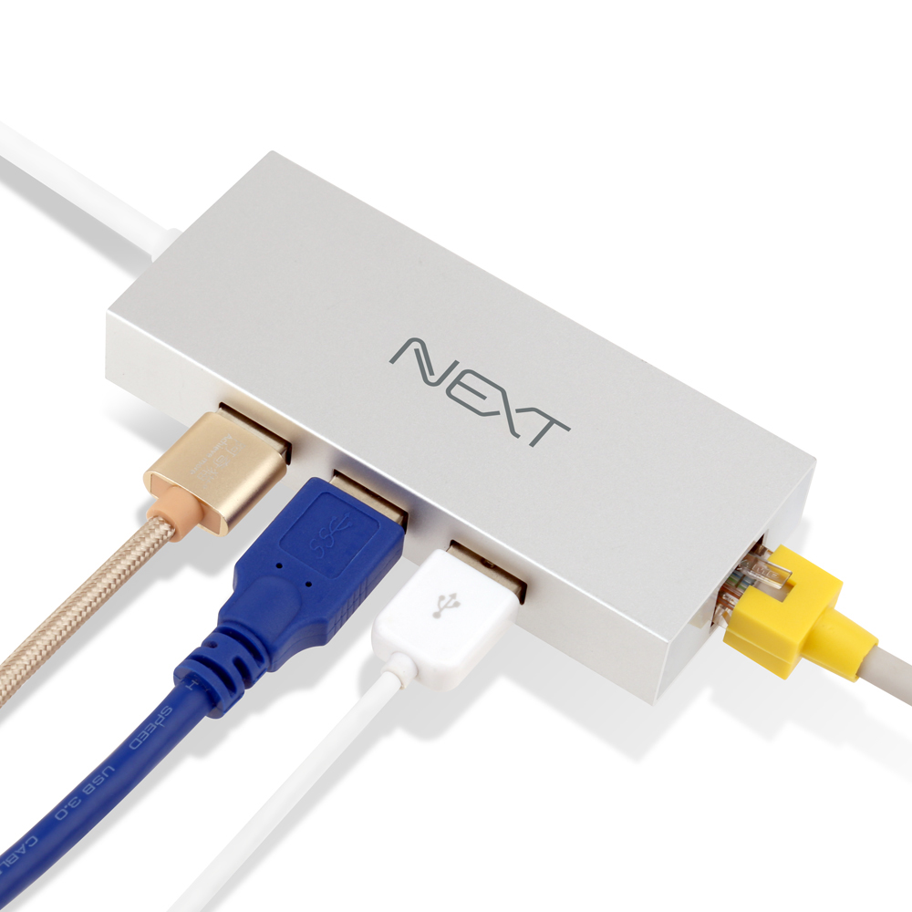NEXT-TC343LAN USB Type-C 유선랜카드 + USB3.0 3포트 콤보