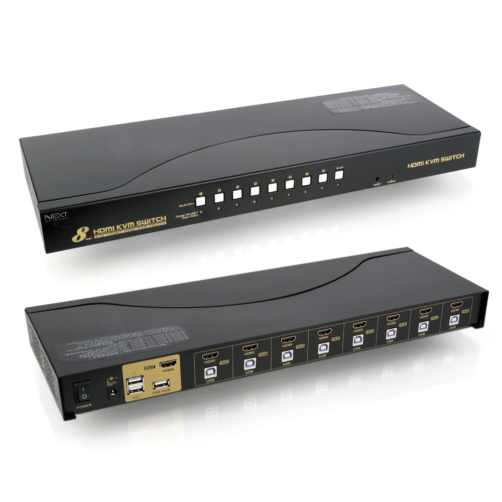 NEXT-7008KVM 8대1 USB HDMI KVM스위치  핫키