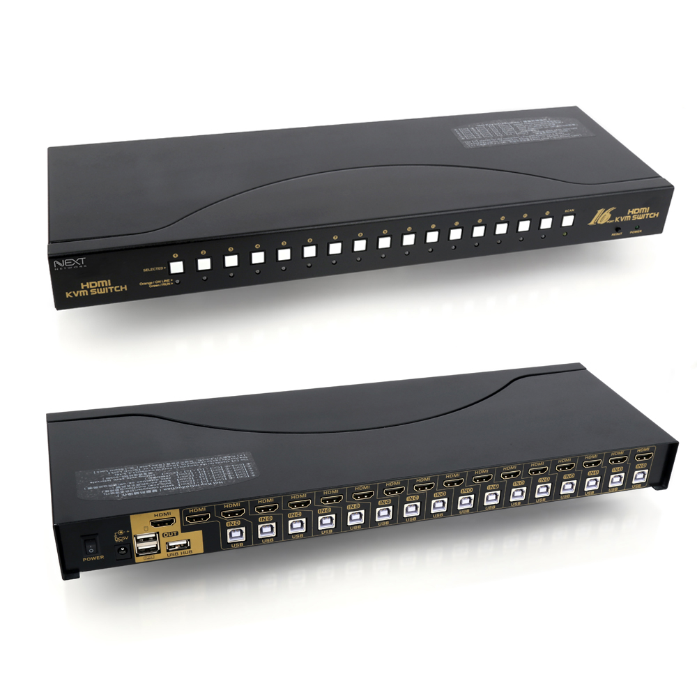 NEXT-7016KVM 16대1 USB HDMI KVM스위치 핫키