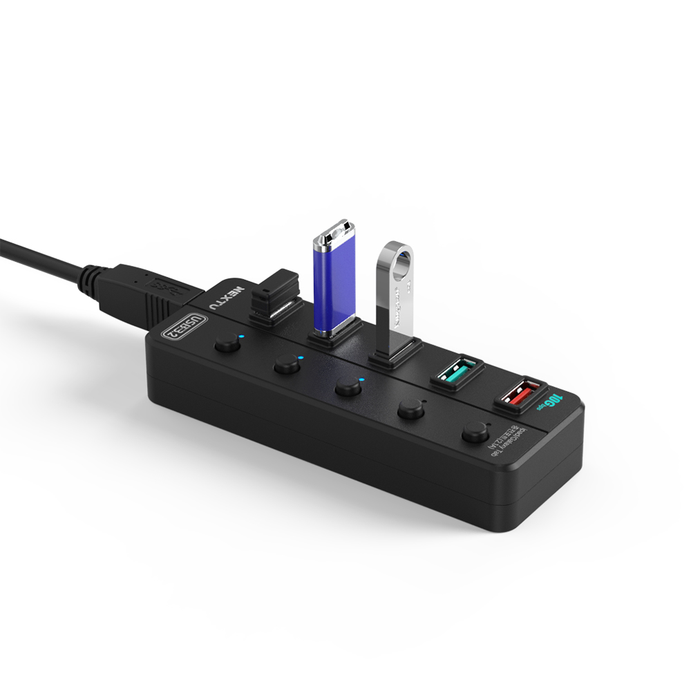 5포트 10Gbps USB3.2 유전원 허브 USB-A 3.2 GEN2 10G 유전원 5허브 / 퀵차지 1포트 / GEN2 10Gbps 전송속도