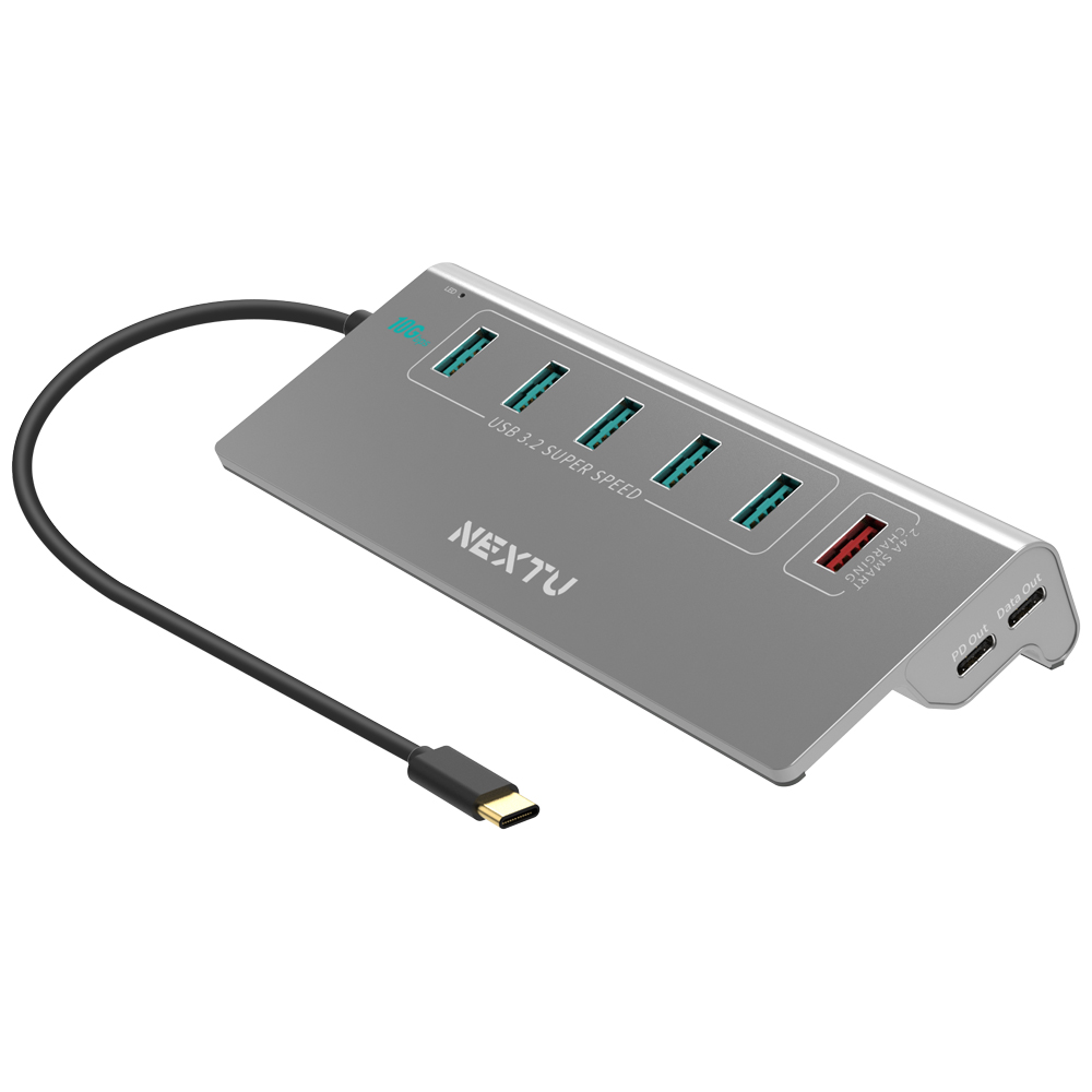 C타입 유전원 6포트 USB허브 +고속충전 USB3.2 GEN2 10G XT1301056