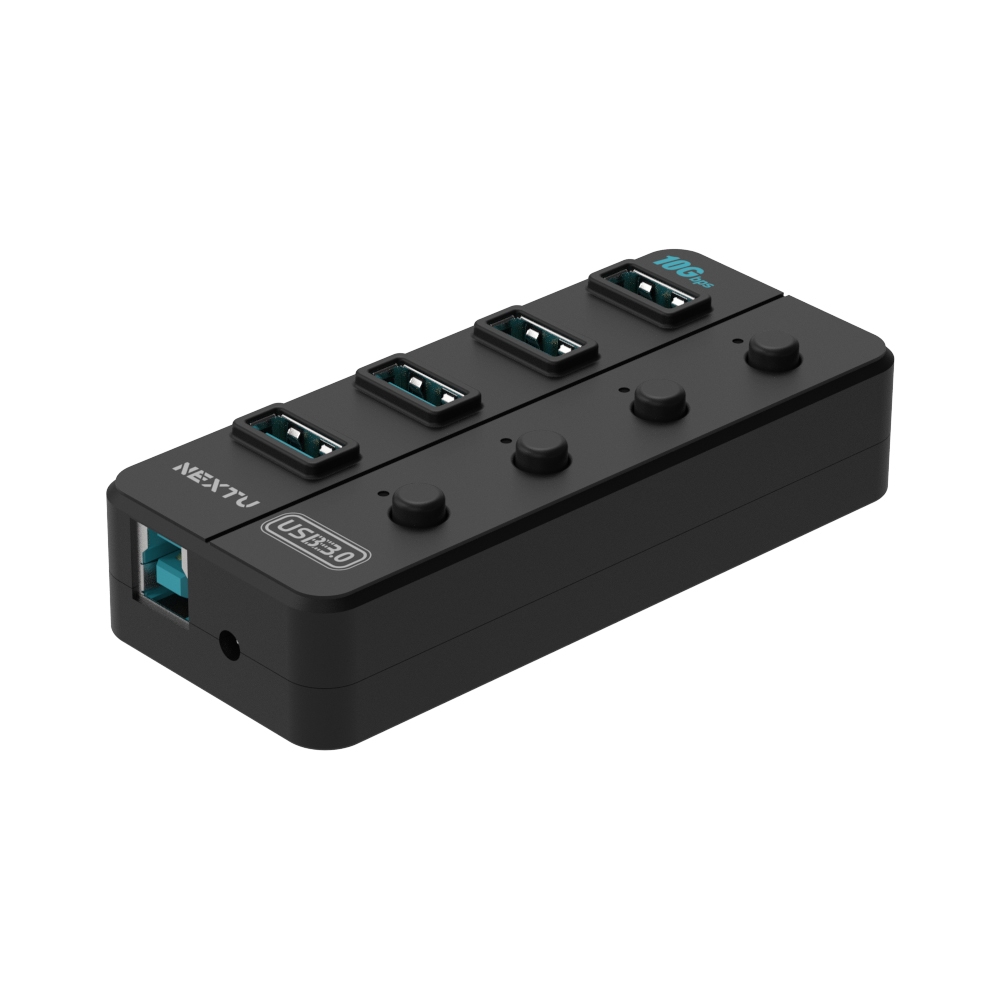 무전원 4포트 개별 전원버튼 USB허브 USB3.2 GEN2 10G XT1301064