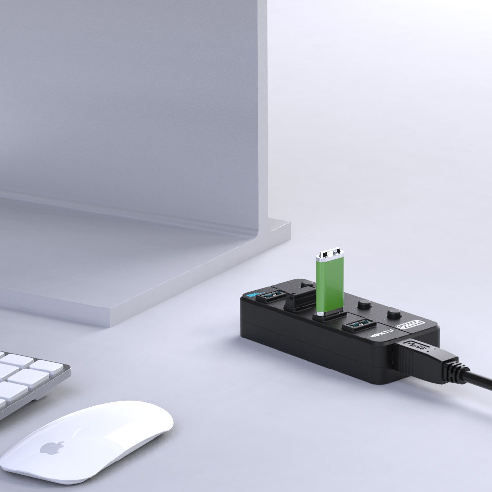 유전원 4포트 개별 전원버튼 USB허브 USB3.2 GEN2 10G XT1301065