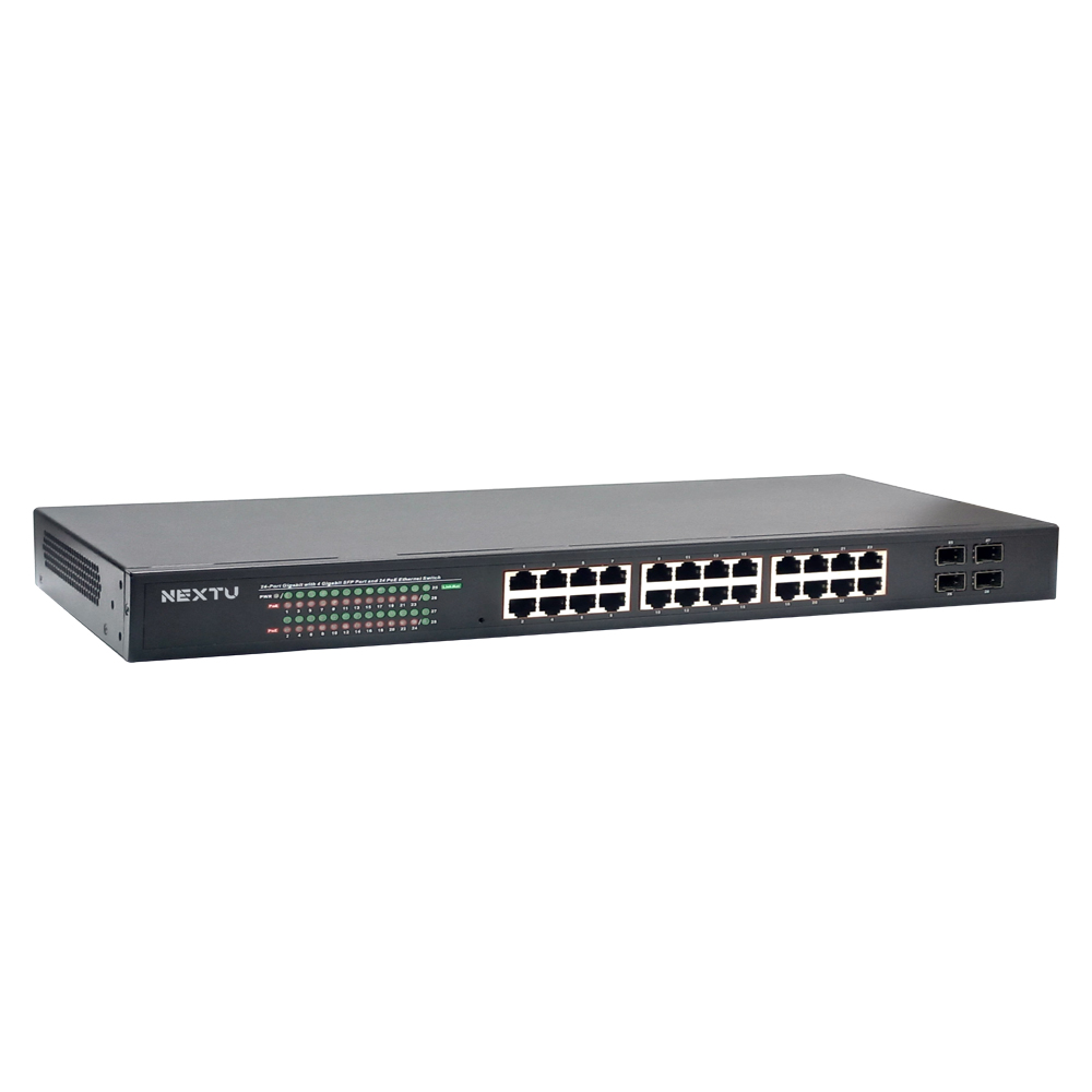 24포트 기가 POE 400W + 1G 4SFP POE스위치허브 802.3af at 총 POE용량 400W 1000X SFP+ 4포트