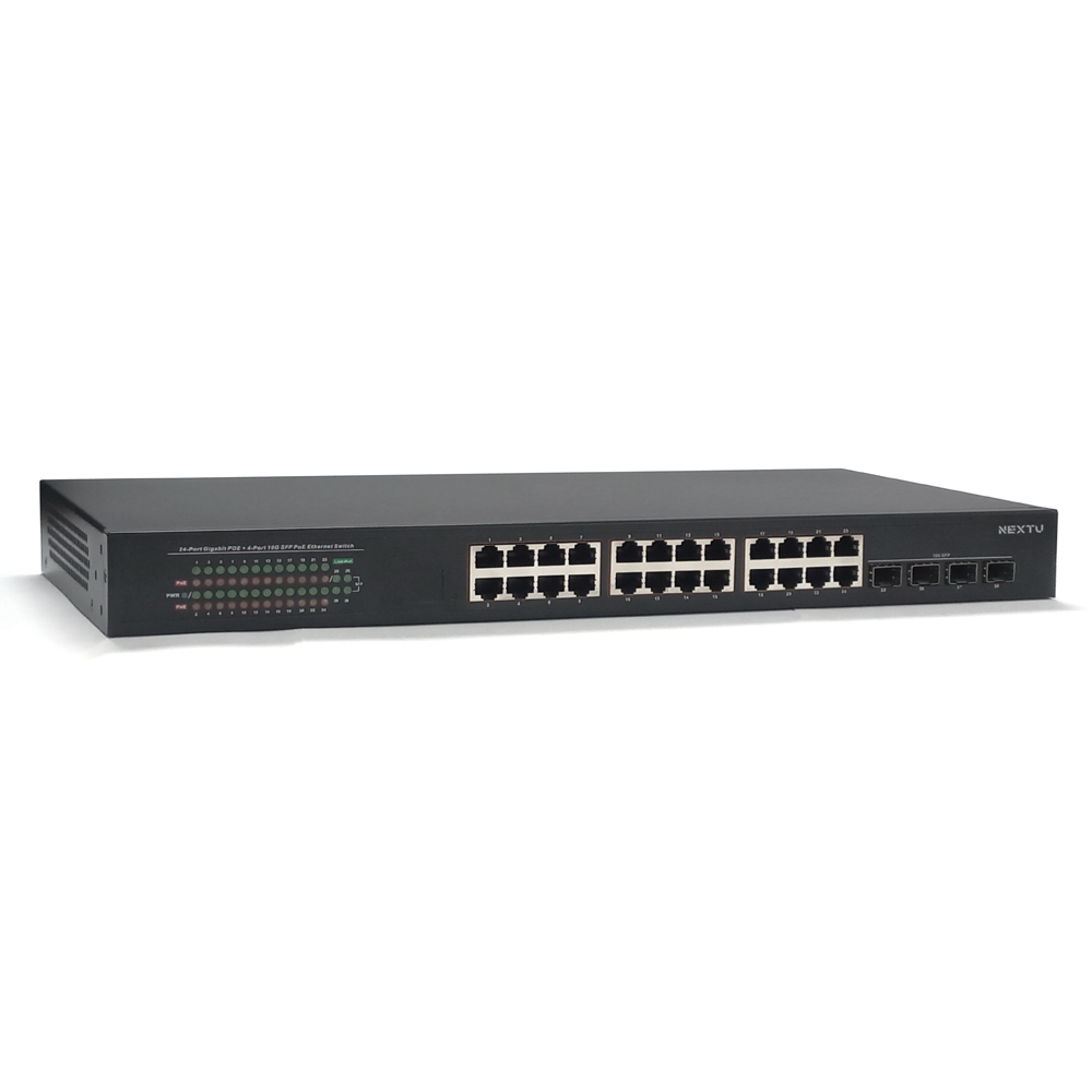 24포트 기가 POE 450W + 10G 4SFP POE스위치허브 POE용량 450W 10G SFP+ 4포트