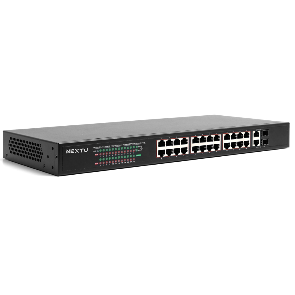 24포트 기가 POE스위치  POE+ COMBO 기가 2TP 2SFP Uplink  802.3af 총용량 370W Extend 기능