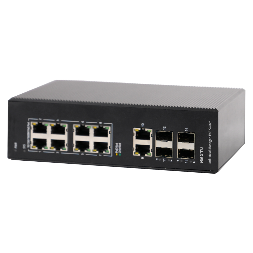 산업용 L2 링 8포트 2.5G POE 스위칭허브 POE4122MDTL2-25G