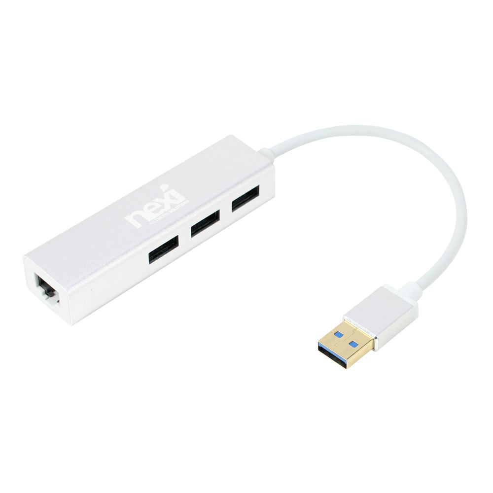 넥시 USB 3.0 3포트 허브 기가 유선 랜카드 NX409-1