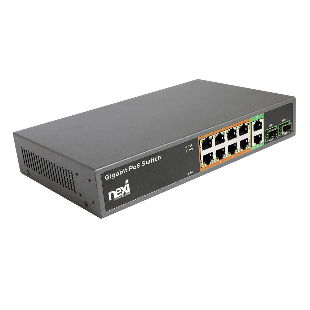 넥시 8+2+2SFP 포트 기가비트 POE 스위치 NX1237